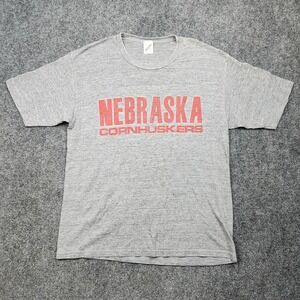Vintage Nebraska Cornhuskers Shirt Mens XL Gray NCAA Football Jerzees T-Shirt